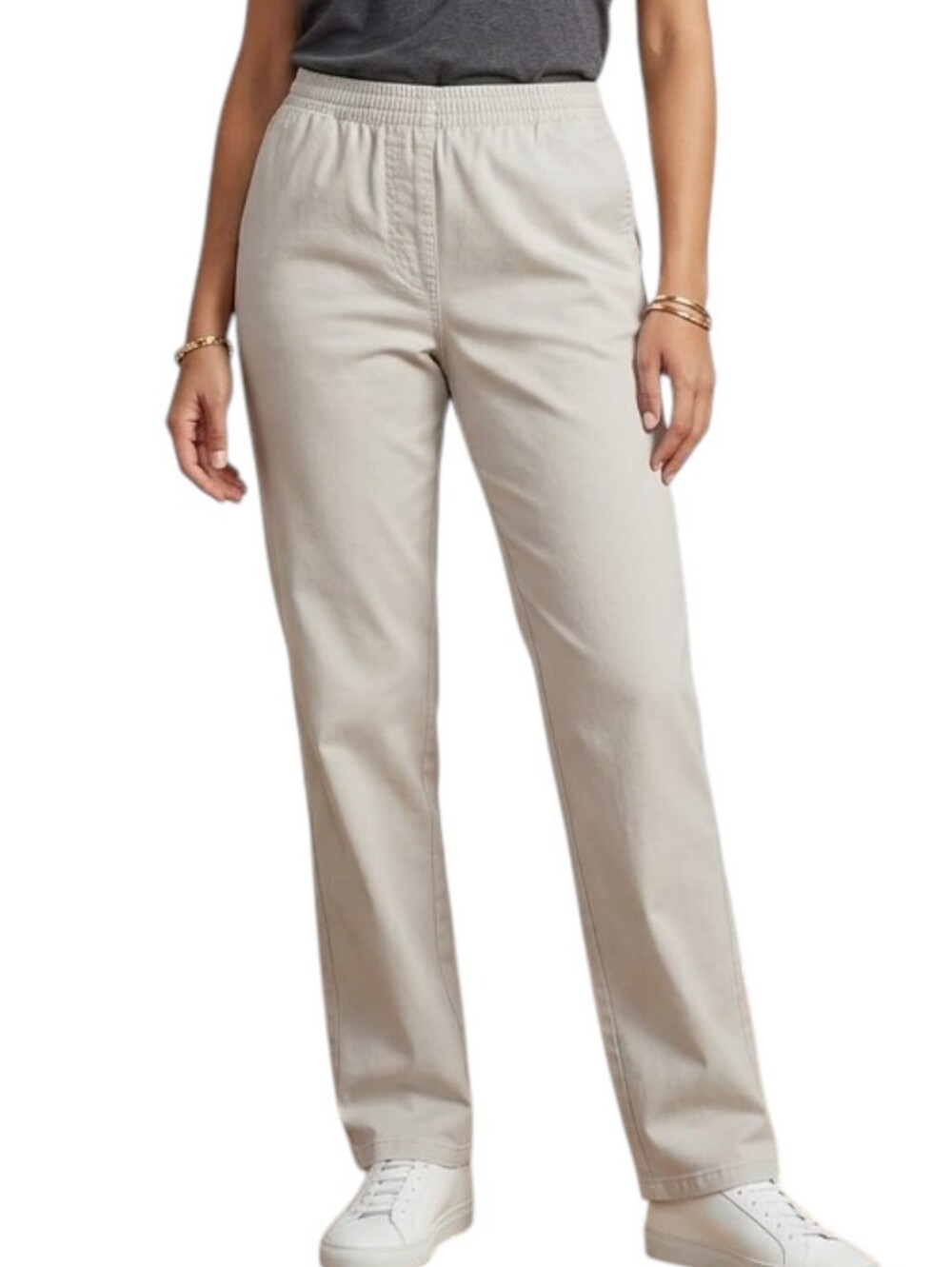 Alfred Dunner Pants Pull On Tan Classics Size 14 Khaki